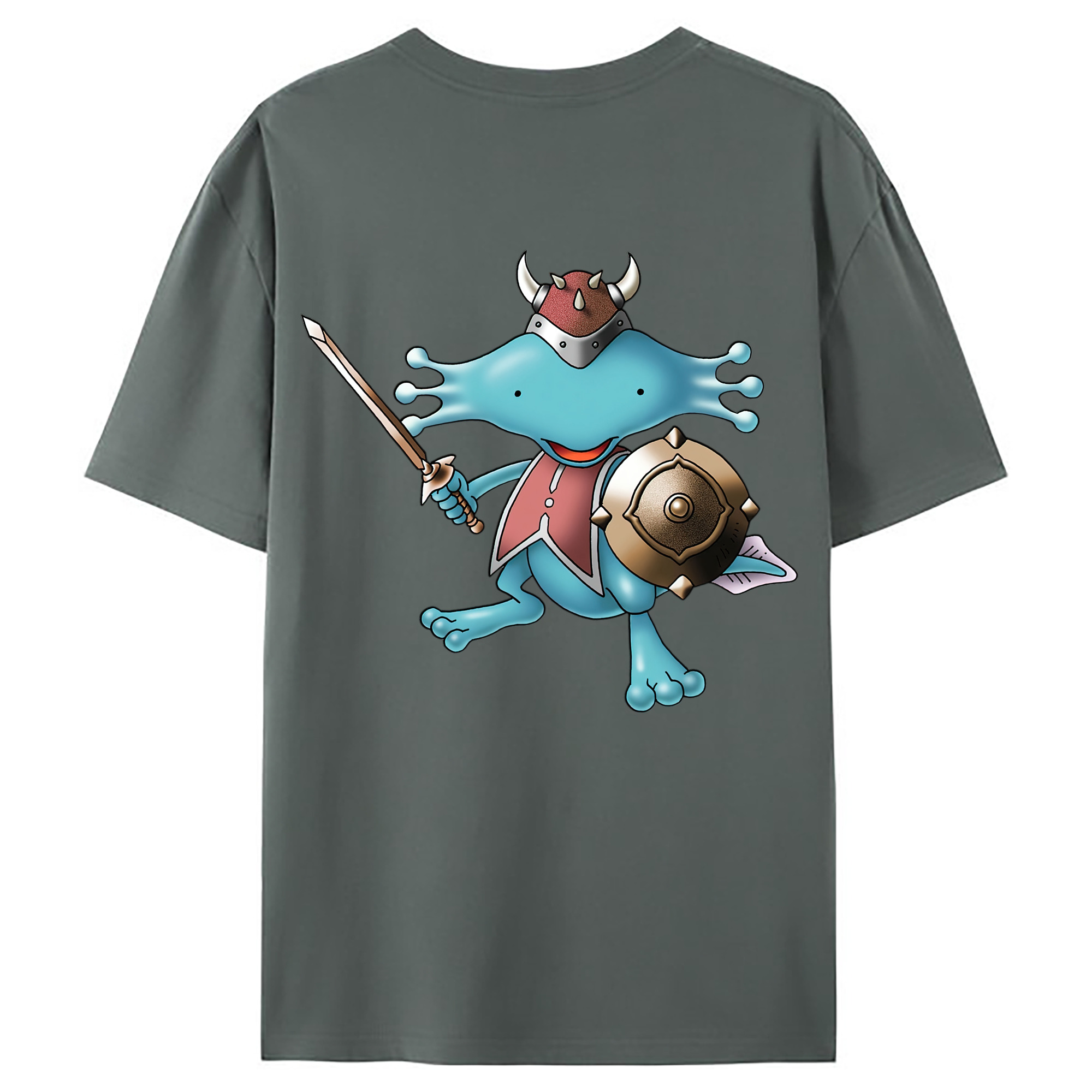 （画像用） ドラゴンクエスト Doragon Kuesuto Dragon Quest 綿100％ メンズ半袖Tシャツ（バックプリント） 通気性